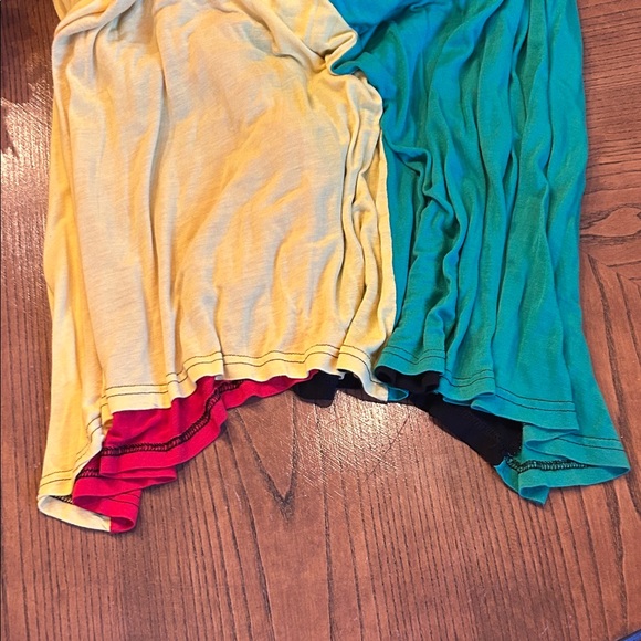 Black, Green, Yellow and Red, Backless, Deep V Maxi Dress. Large - Picture 16 of 16